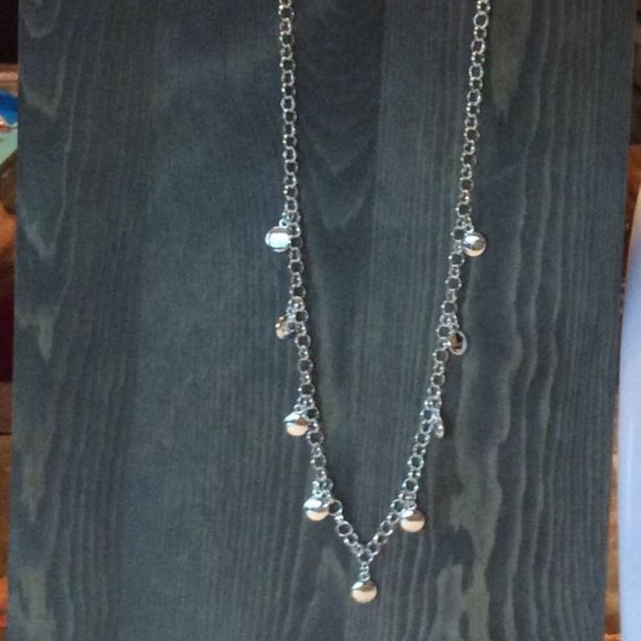 ** $15 NEW Doteffil 925 Sterling Silver Circle Discs Open link Chain 20 in - Picture 2 of 5